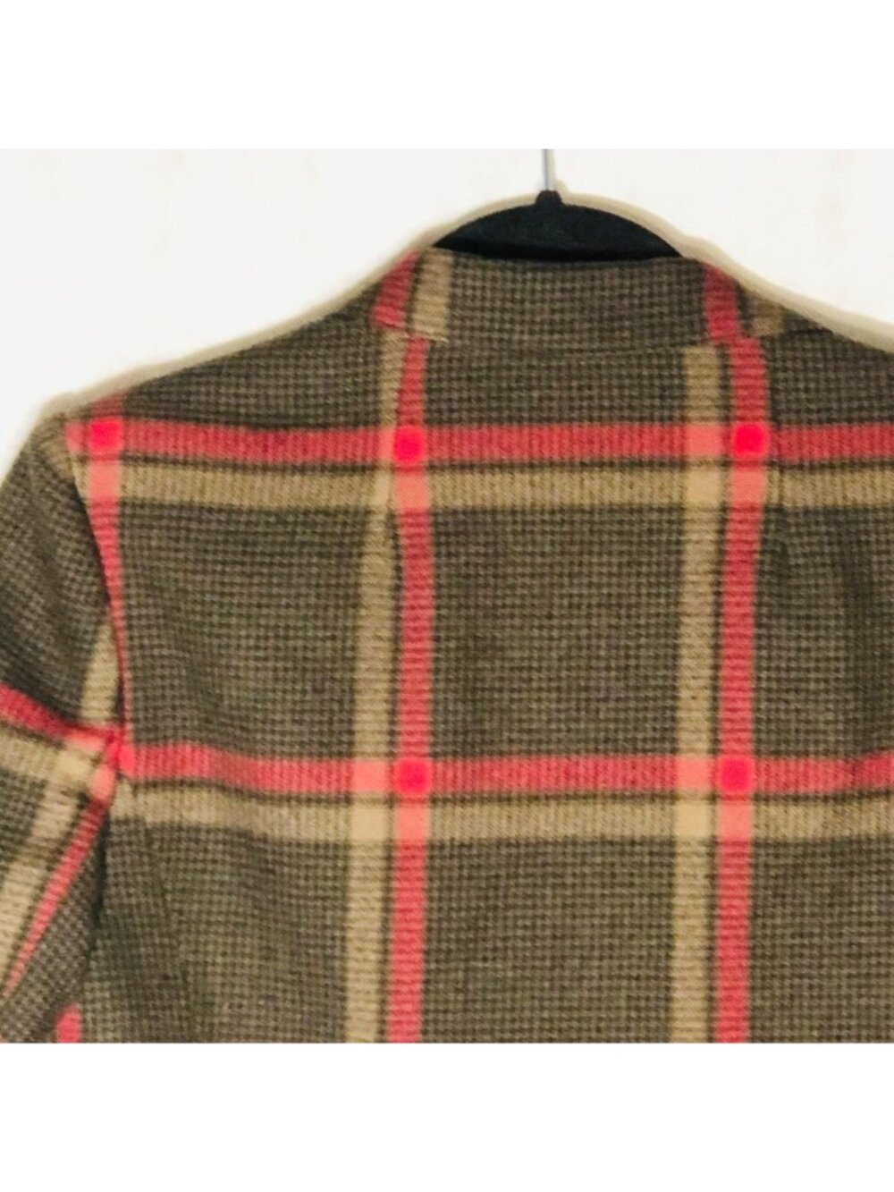 Sports Galore blazar plaid brown black pockets button wool medium bust 18" READ - Picture 10 of 12